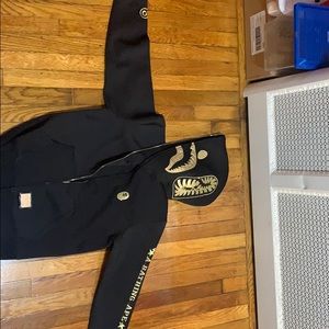 Balls golden shark hoodie full zip up